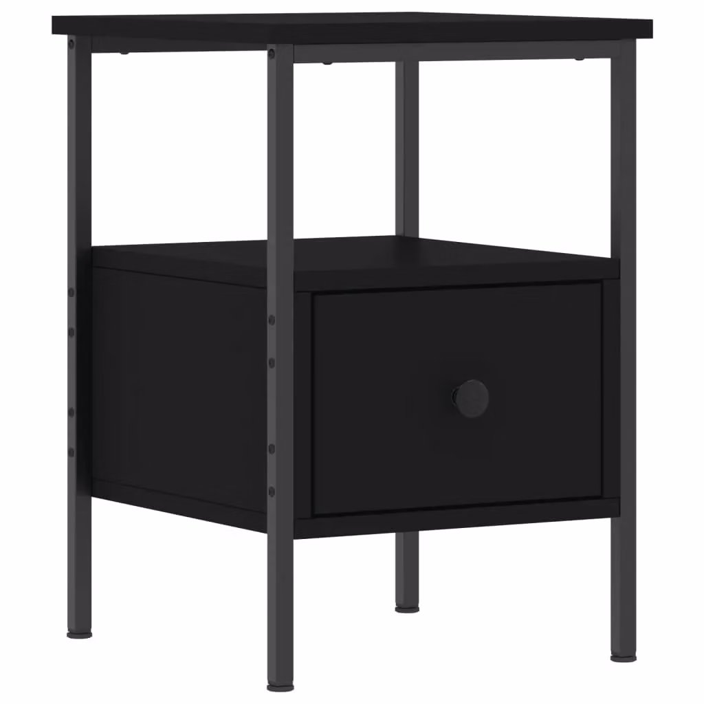 Berkfield Home Black Modern Bedside Cabinet W/D/H: 34 x 36 x 50 cm – 2