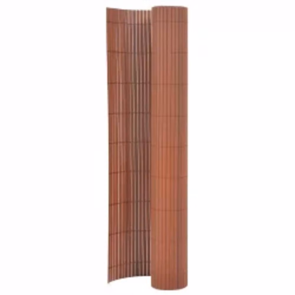 Berkfield Home Double-Sided Brown PVC Garden Fence, H: 90 cm, W: 400 cm – 2