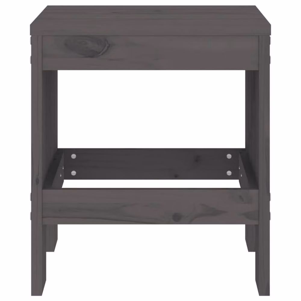 Berkfield Home Set of 2 Grey Garden Stools in Solid Pine Wood, W/D/H: 40 x 36 x 45 cm – 4