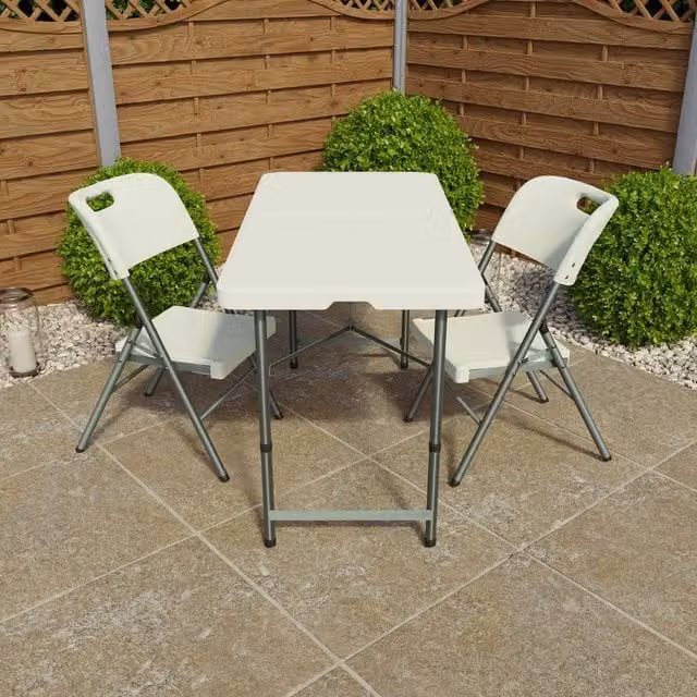 HD Designs Home Vida Folding Garden Table in White