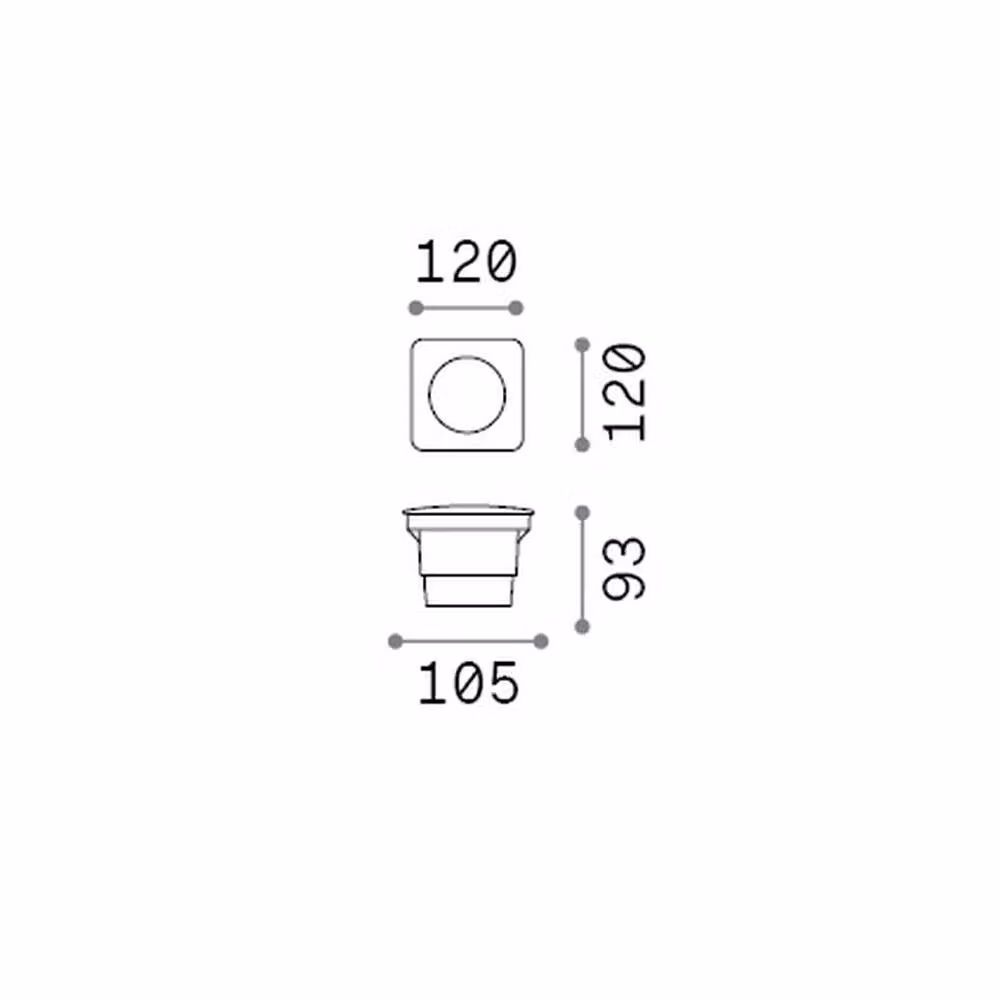 Netlighting Way Square Outdoor Recessed Ground Light in Black with 1x GX53 IP67 – 2