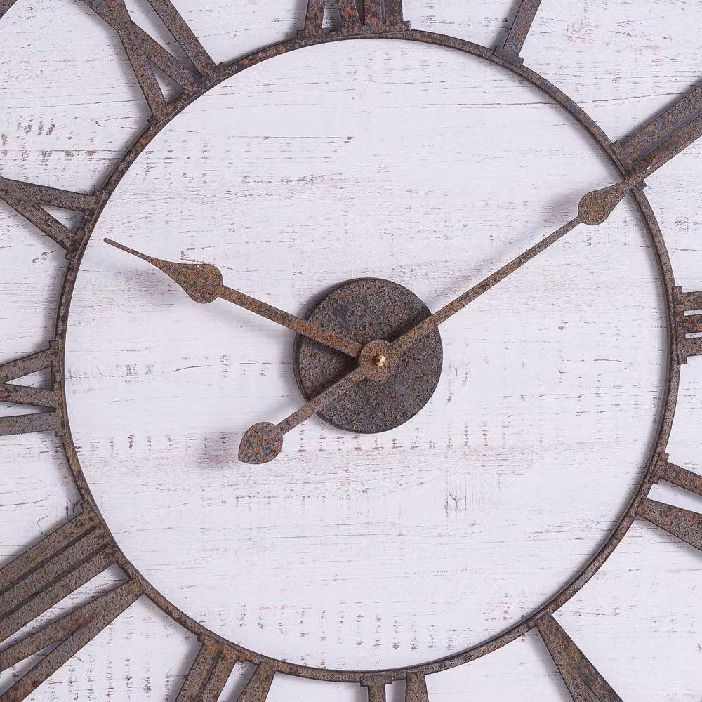 Hill Interiors Love Lace Rustic Round Wall Clock in Brown, W/D/H: 68 x 68 x 4.5 cm – 2