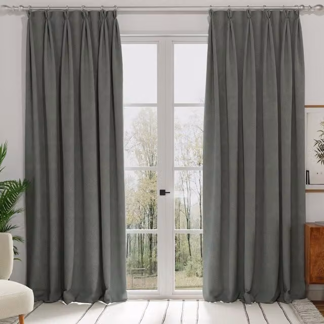 Terrys Modena Recycled Made to Measure Blackout Curtain Panel in Grey Denim Fabric