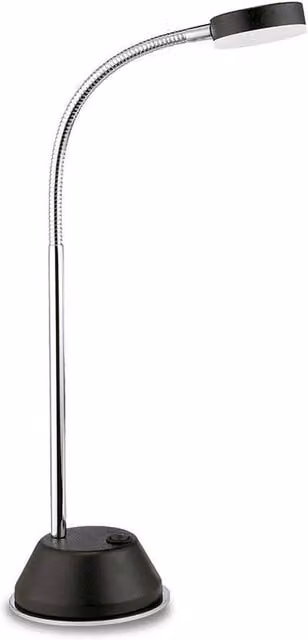 Netlighting Tobias LED Table Lamp in Matt Black and Chrome with Frosted Acrylic, 3W, 300lm, 3000K Warm White – 1