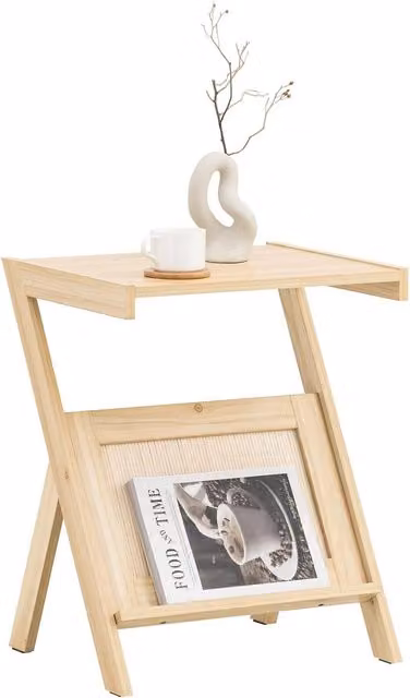 SoBuy Brilliana Scandinavian Style Wood End Table in Yellow