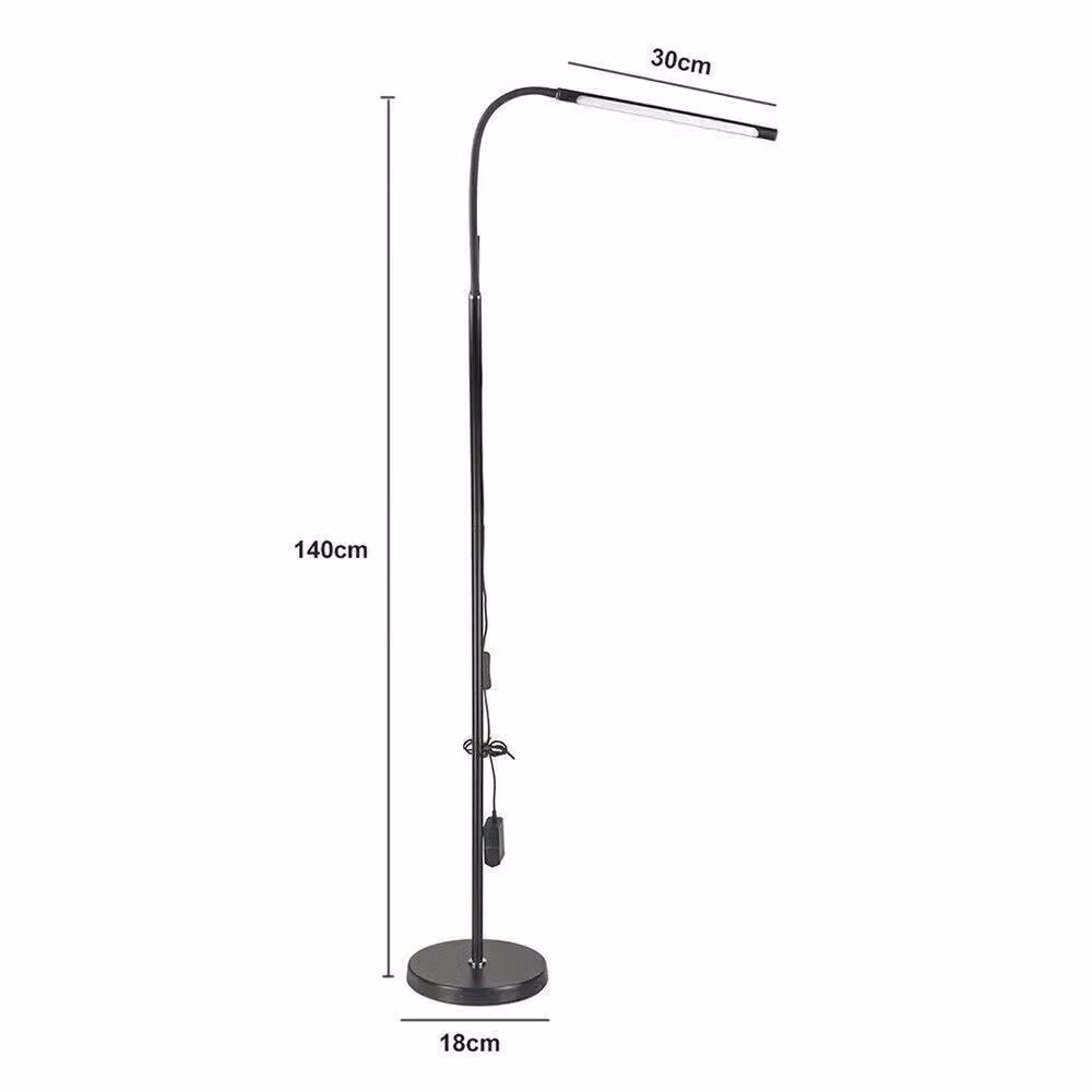 VOGREX Black Metal LED Floor Lamp with 360 Degree Adjustable Cool White Light – 2