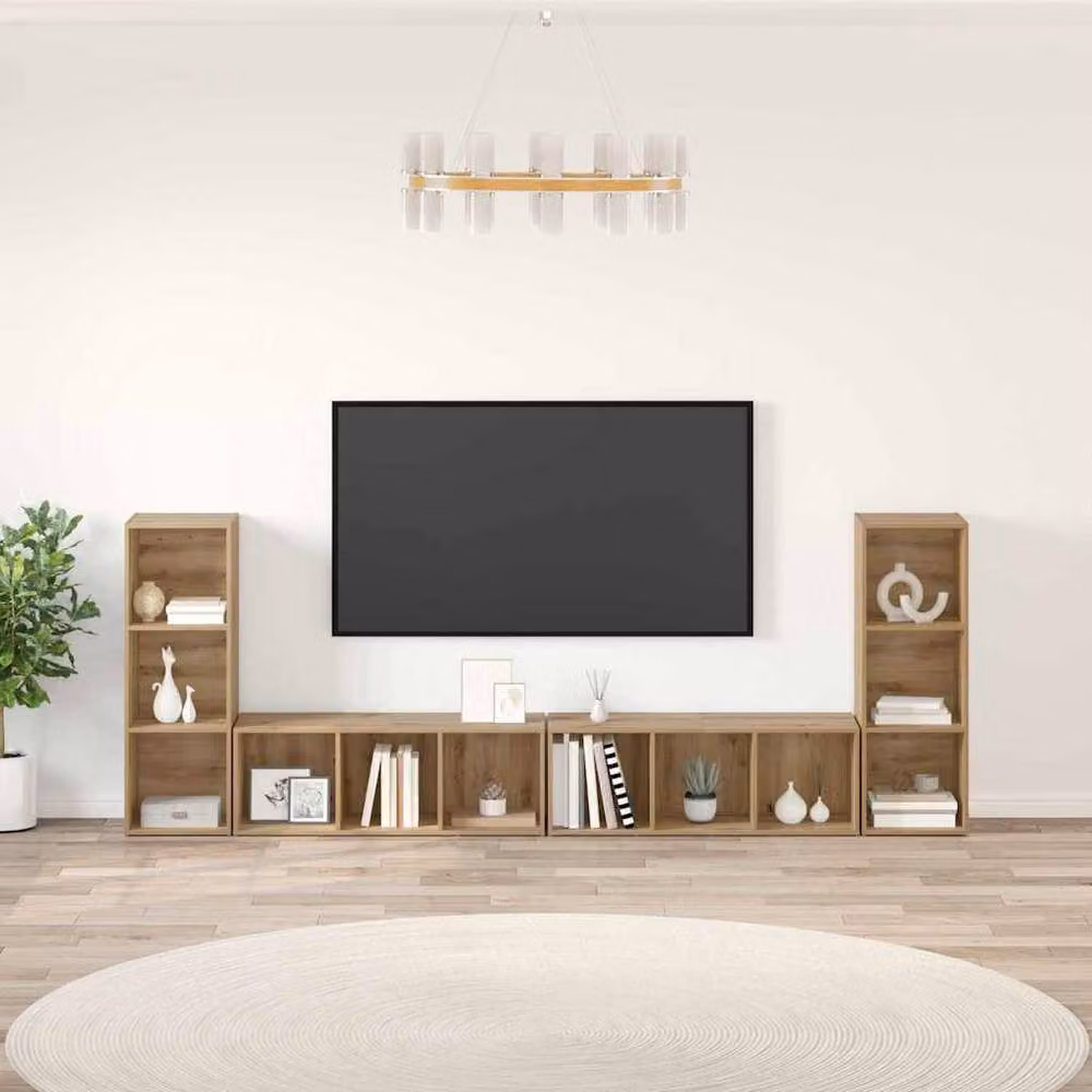 Berkfield Home Modern TV Cabinet with Storage and Shelving in Artisan Oak Brown Engineered Wood – 2