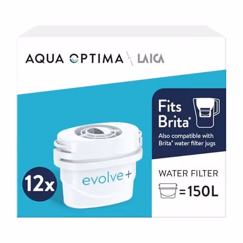 Aqua Optima Evolve+ Water Filter Cartridges, 12 Pack, White – 1