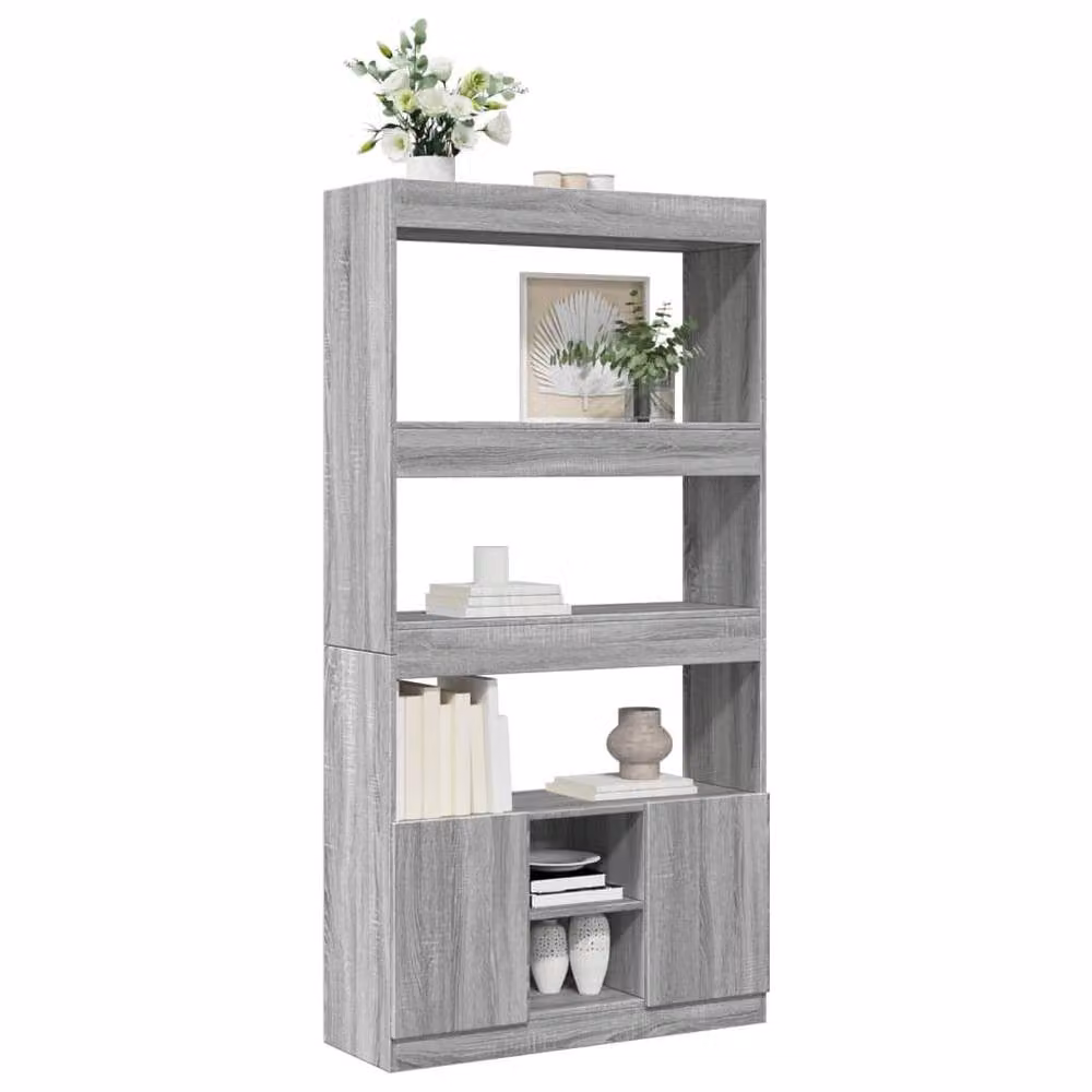Berkfield Home Highboard in Grey Sonoma, W/D/H: 92 x 33 x 180 cm – 3