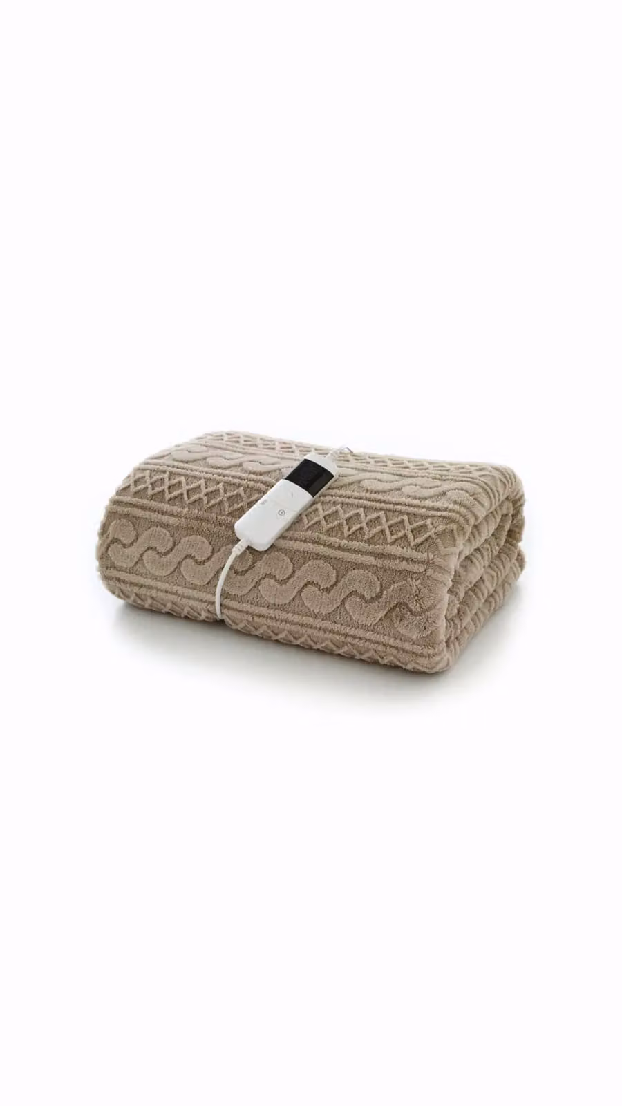 Deyongs Luxury Electric Heated Throw with Super Soft Sherpa in Beige, W: 140 cm, D: 180 cm – 3