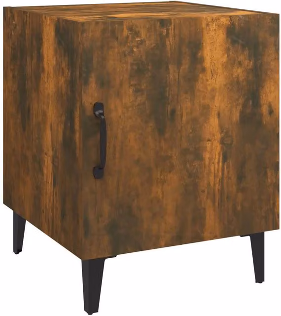 Berkfield Home Elegant Bedside Cabinets, Set of 2, Brown Smoked Oak Engineered Wood – 1