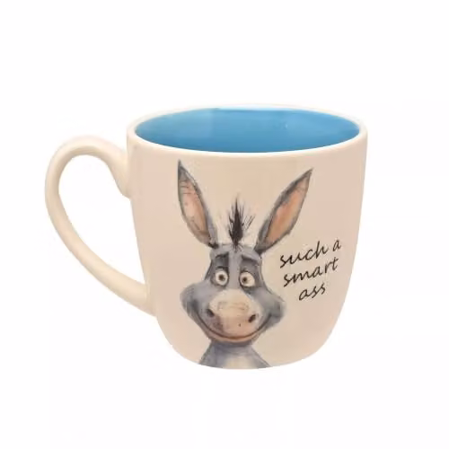 Widdop and Co Funny Donkey Smart Ass Mug, Multicolour Ceramic, 300ml