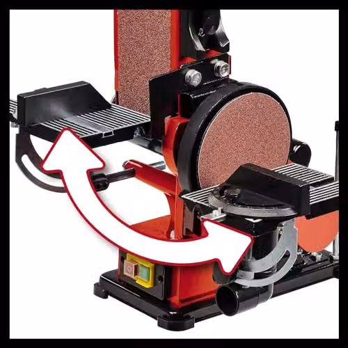 Einhell 380W 2-in-1 Benchtop Belt and Disc Sander in Red and Black – 5