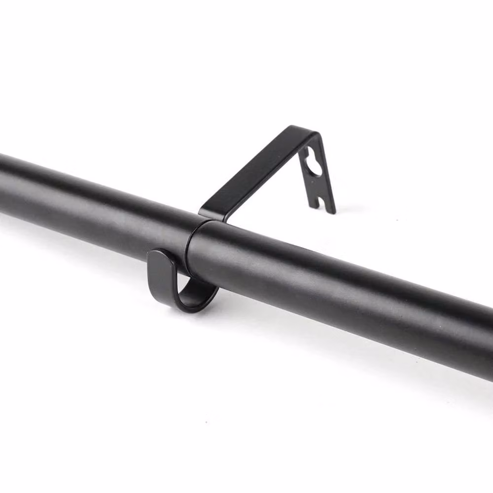 FORGEVIO Black Telescopic Metal Shower Curtain Pole, Width: 180 cm, Height: 180 cm – 2