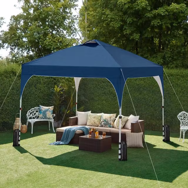Yaheetech Portable Pop Up Canopy Tent, Blue, 300 cm, UPF 50+