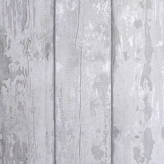 Arthouse Metallic Washed Wood Striped Wallpaper in Grey and Silver