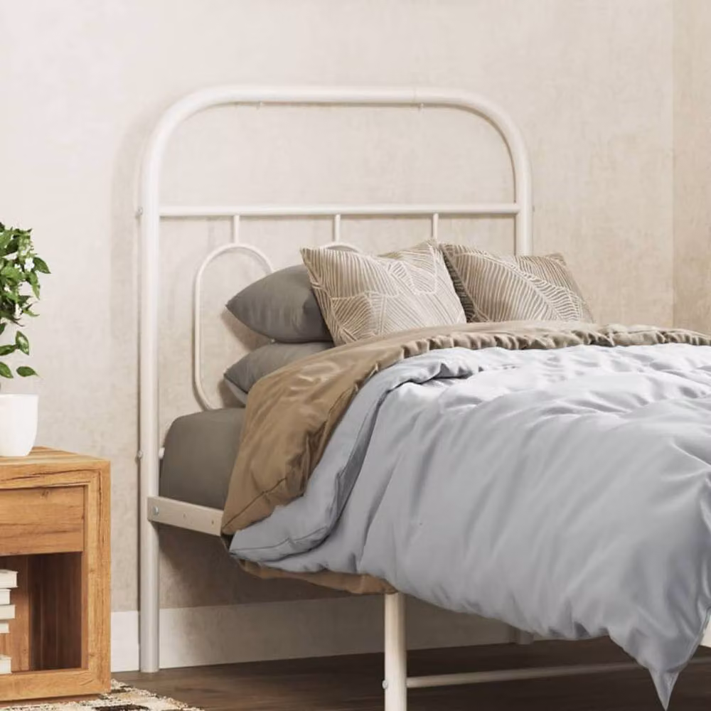 Berkfield Home Classic Metal Headboard, White, Width: 75 cm – 2