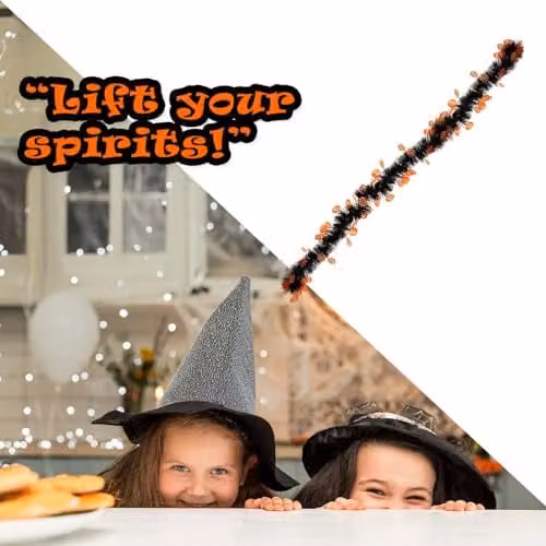 VFM e-Store Pumpkin Halloween Tinsel Decoration, Orange and Multicolour, 2m – 7