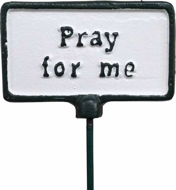 Gifts Direct 2 U Pray For Me Metal Garden Stake Plant Sign in White