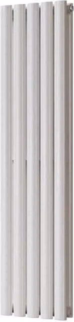 Omeara White Vertical Double Panel Radiator with Feet, H: 120 cm, W: 29 cm, D: 5 cm