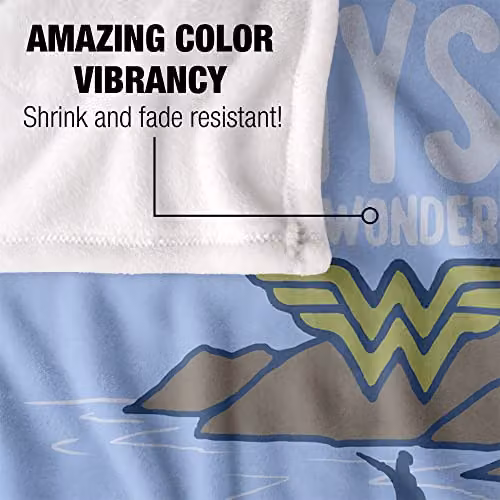 LOGOVISION Wonder Woman Super Soft Microfibre Fleece Throw Blanket, W/D/H: 152 x 127 cm, White and Multicolour – 3