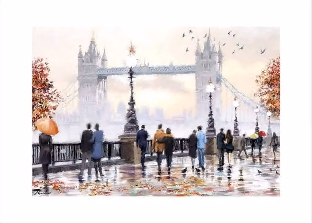 Richard Macneil Fog On The Thames Multicolour Paper Art Print