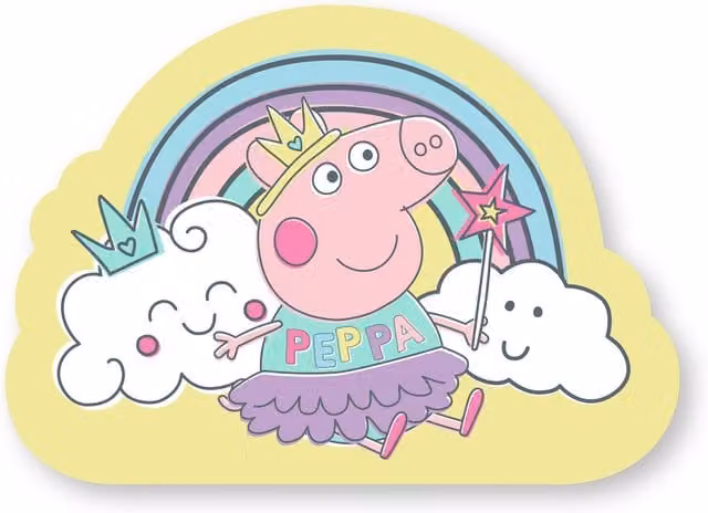 Character World Peppa Pig Officially Licensed Reversible Shaped Cushion, Multicolour, W/D/H: 40 x 40 x 4 cm