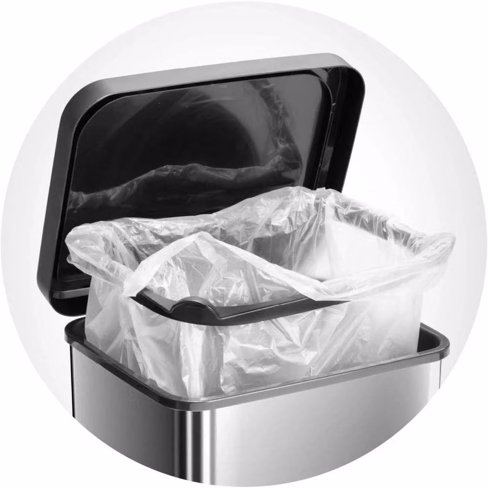 KORVIXA 20L Silver Pedal Trash Can with Lid and Fingerprint-Proof Stainless Steel Finish – 3