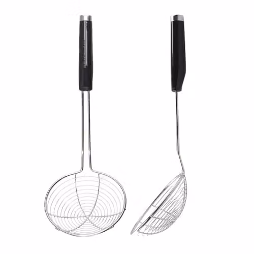 KitchenAid Stainless Steel Skimmer with Handles, Black – 1