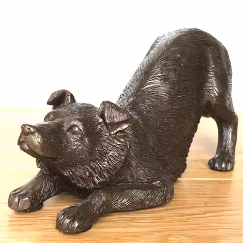 Animal Crackers Border Collie Dog Figurine in Bronze – 2