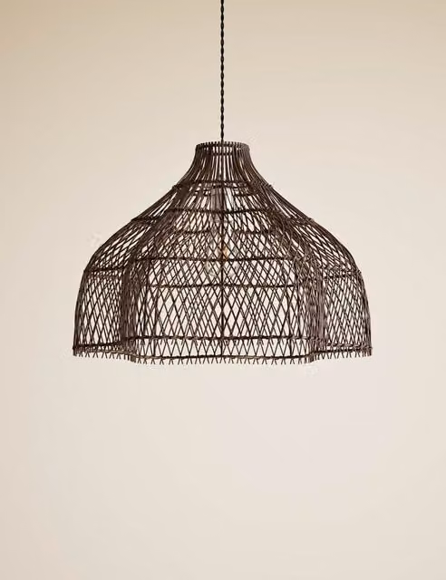 M&S Open Weave Squiggle Ceiling Lamp Shade in Dark Brown