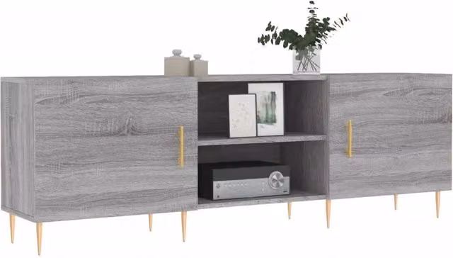 Berkfield Home Grey Sonoma TV Cabinet in Engineered Wood W/D/H: 150 x 30 x 50 cm – 1
