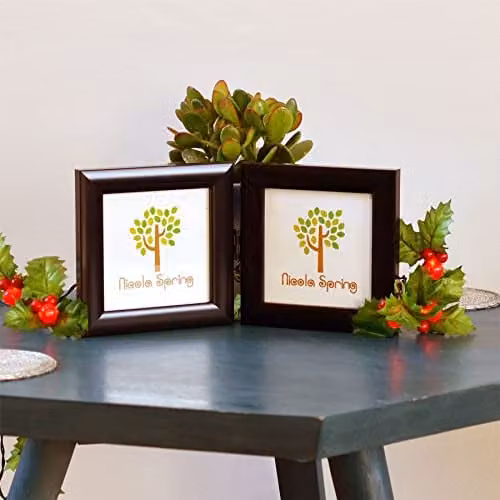Nicola Spring Pack of 5 Black Square Folding Tabletop Photo Frames for 10 x 10 cm Prints – 3