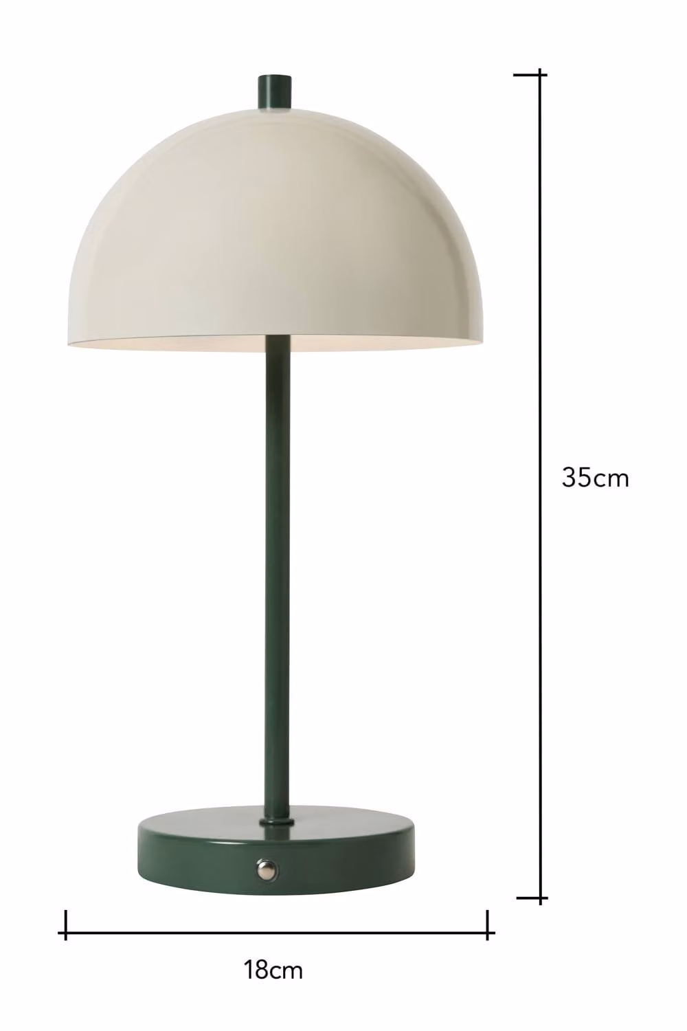 BHS Lighting Alesia Rechargeable Mushroom Table Lamp in Green with Dimmable LED and Touch Control – 3