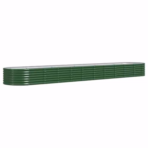 vidaXL Green Galvanised Steel Raised Bed for Vegetable, Herb or Ornamental Gardens – 1