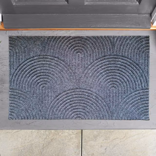 My Home Grey Non-Slip and Dirt-Repellent Rubber Doormat
