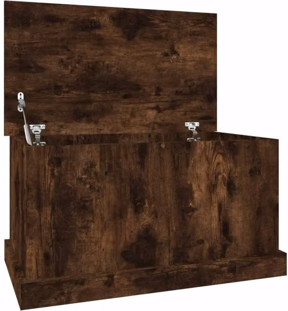 Berkfield Home Smoked Oak Storage Box in Brown, W/D/H: 70 x 40 x 38 cm – 1
