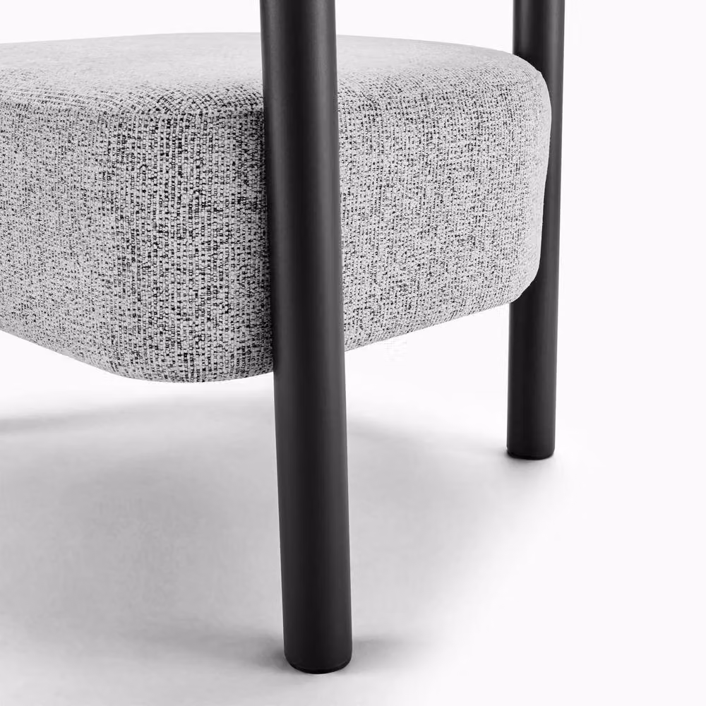 FurnitureboxUK Mirabel Mid-Century Fabric Accent Tub Chair in Grey and Black – 4