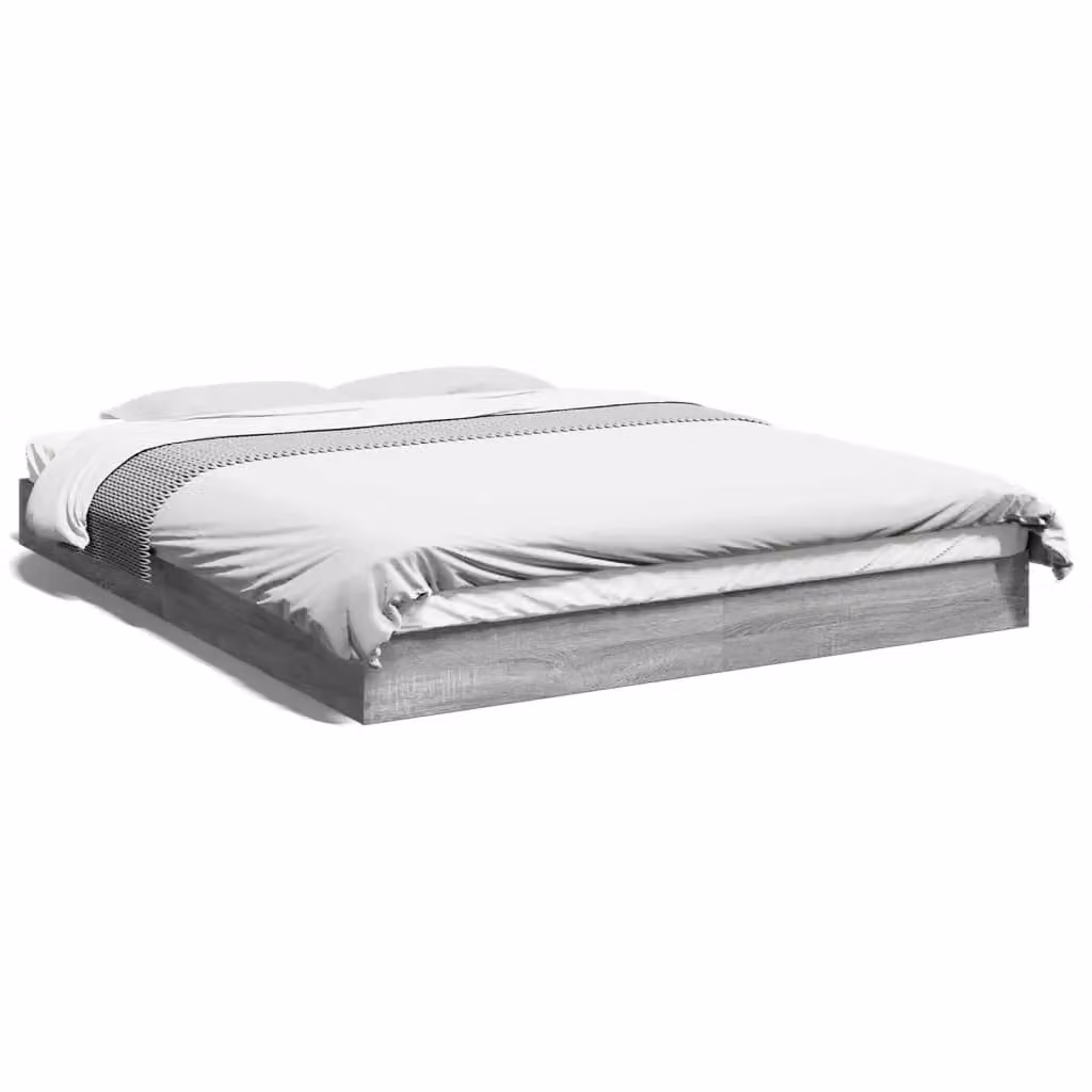 Berkfield Home Sonoma Bed Frame in Grey Engineered Wood W/D/H: 160 x 200 cm – 2