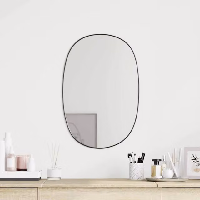 Berkfield Home Minimalist Rectangular Wall Mirror in Black, W: 60 cm, H: 40 cm – 1