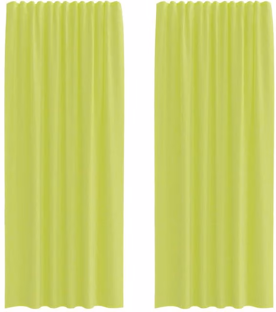 Berkfield Home Apple Green Voile Curtains with Rod Pockets, 2 Pack