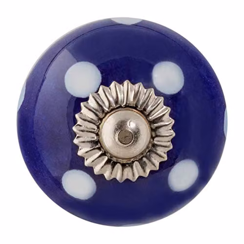 Nicola Spring Blue Polished Ceramic Cabinet Knob