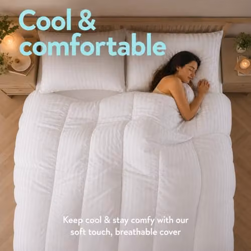 MHG Living 3 Tog Summer Microfibre Duvet, White, Double, W/D/H: 200 x 200 cm – 2