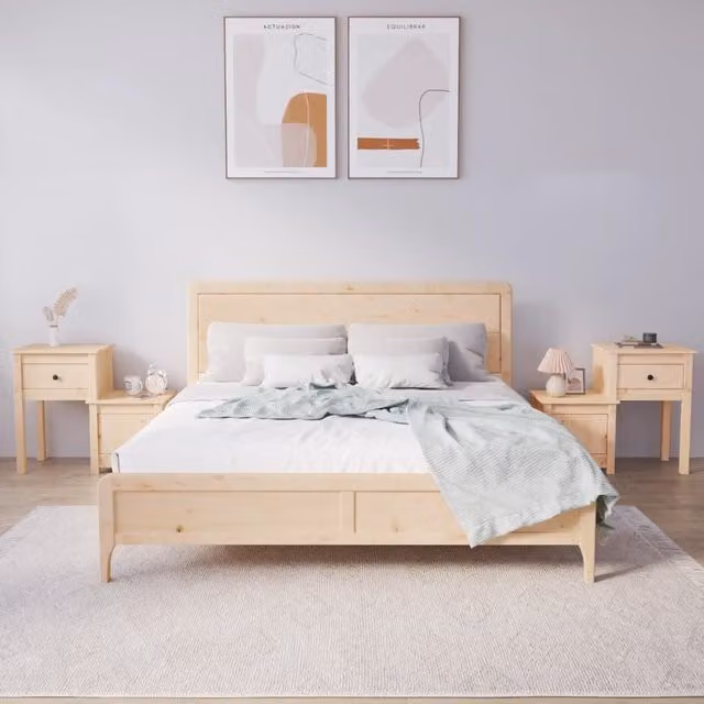 Berkfield Home Set of 2 Solid Wood Pine Bedside Cabinets, Brown, W/D/H: 79.5 x 38 x 65.5 cm – 1
