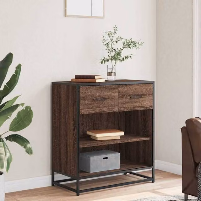 Berkfield Home Brown Oak Sideboard, W/D/H: 68 x 35 x 76 cm – 1