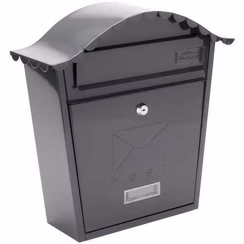 Burg-Wächter MB01A Anthracite Classic Wall Mounted Galvanised Steel Lockable Weatherproof Post Box W: 36 cm, H: 37 cm, D: 13 cm – 1