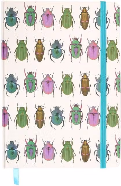 Kingsbury Gifts A5 Lined Softcover Notebook with Bookmark in White, Gold and Turquoise