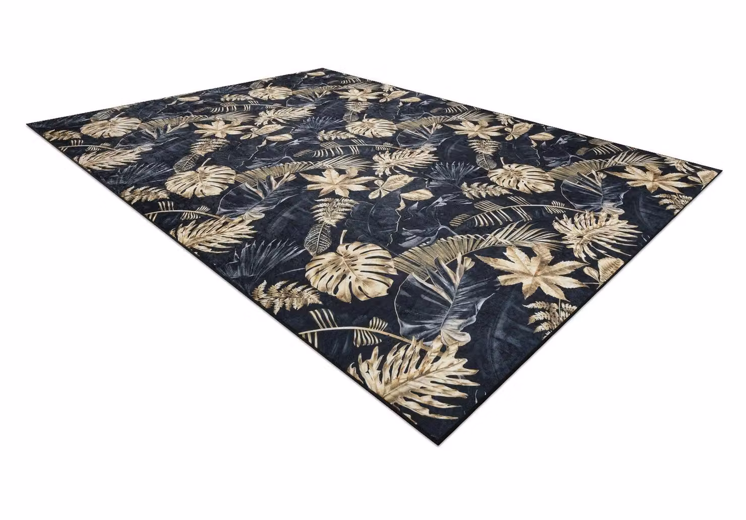 RugsX Andre Floral Black Rectangular Polyester Rug, W: 120 cm, L: 170 cm – 3