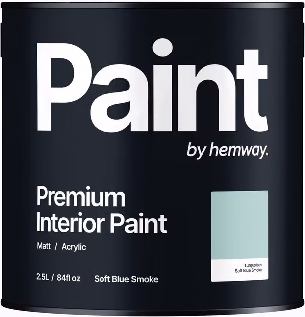 Hemway Matt Acrylic Synthetic Resin Interior Paint in Soft Blue Smoke, 2.5L