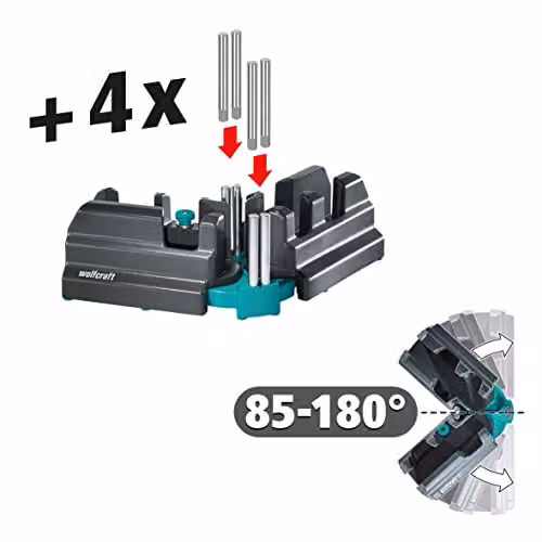 Wolfcraft 2-in-1 Mitre Box and Angle Finder Jig for Skirting Boards, Black – 2